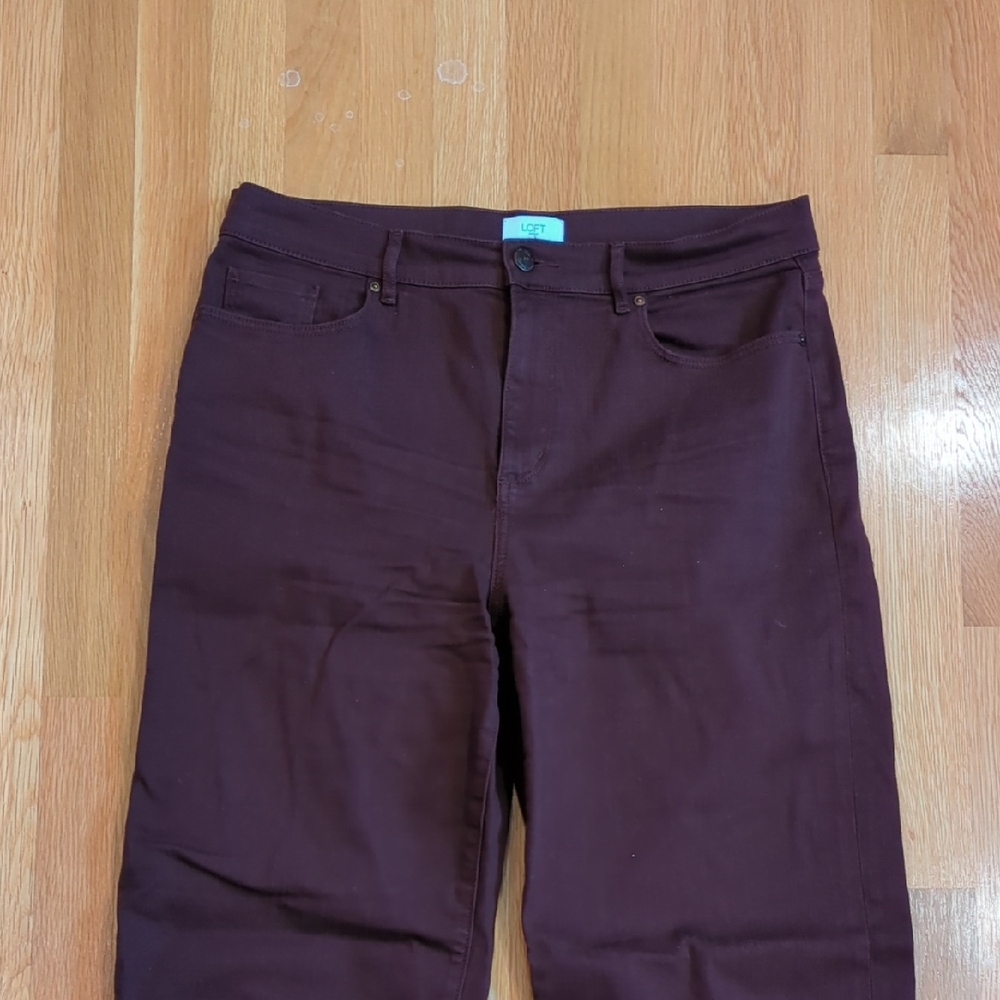 Loft Outlet Dark Brown Jeans Wide Leg Womens Size 12 EUC